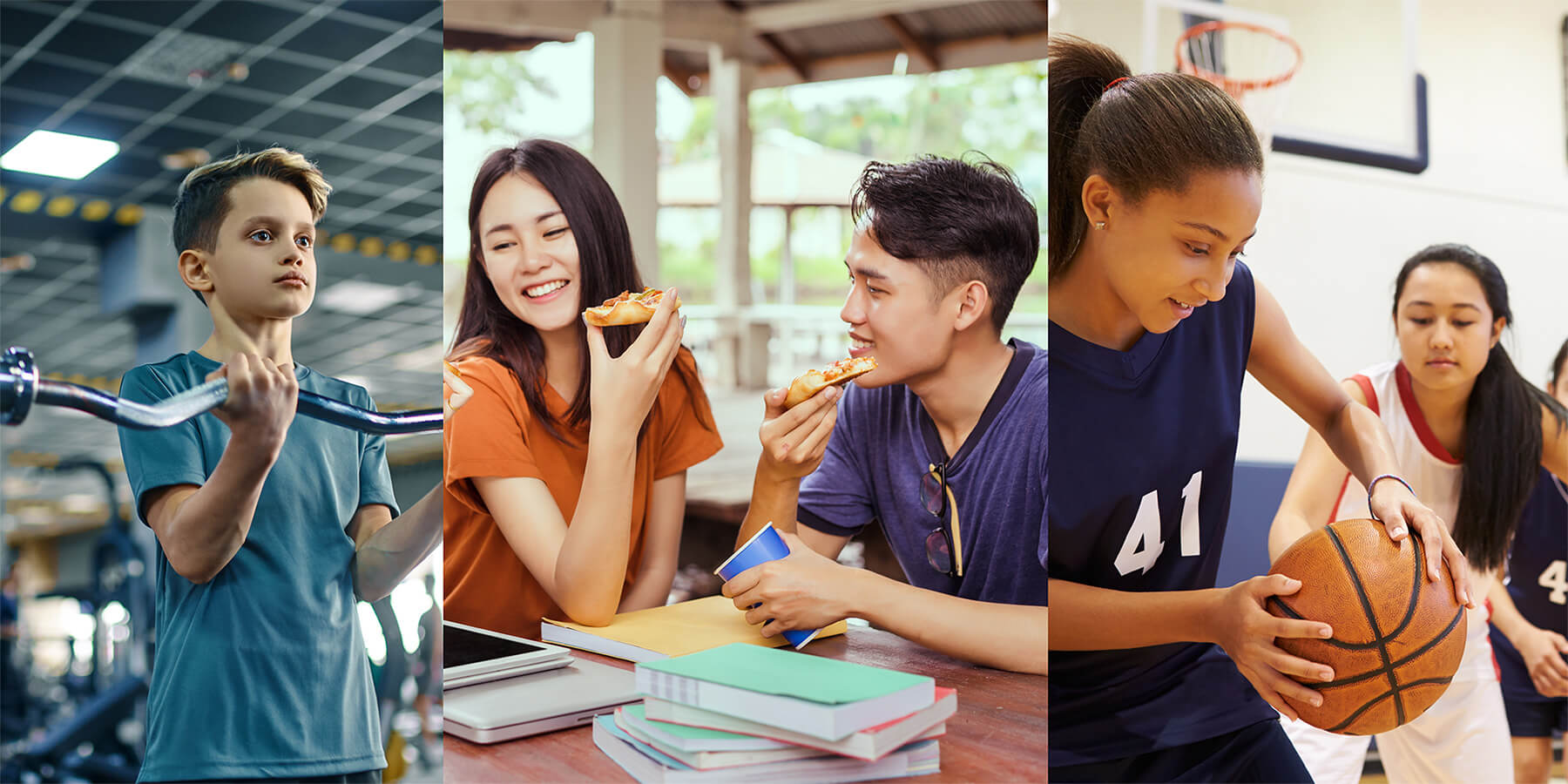 Teenagers maintaining health, nutrition and training